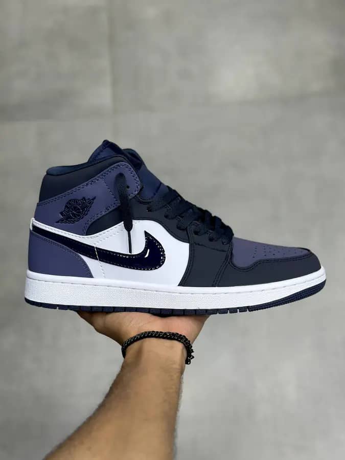 نایک جردن ۱ ساقدار بنفش ابسیدین مات | Jordan 1 Mid Obsidian Sanded Purple