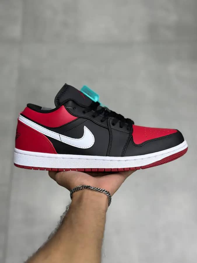 نایک جردن ۱ بدون ساق برد تو Nike Jordan 1 Low Bred Toe