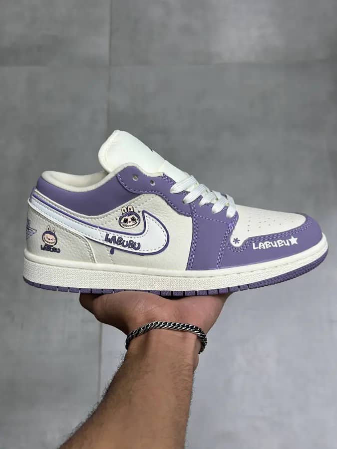 نایک جردن ۱ بدون ساق لبوبو بنفش Jordan 1 Low Labubu Purple