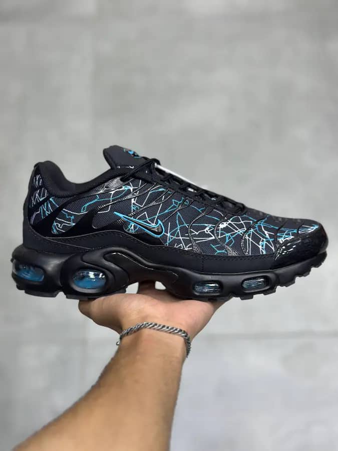 نایک ایرمکس تی ان پلاس آبی طرح گرافیکی | Nike Air Max TN Plus Blue Graphic Patent