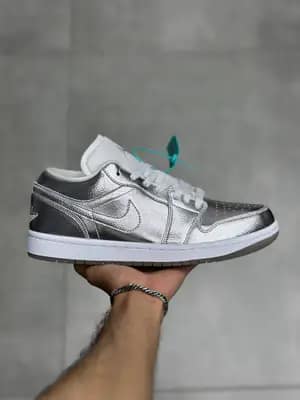 نایک جردن ۱ بدون ساق متالیک سیلور Nike Jordan 1 Low Metallic Silver