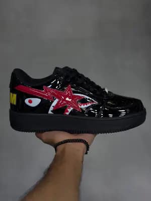 بیپ استا شارک مشکی قرمز Bape Sta Face Shark Black Red
