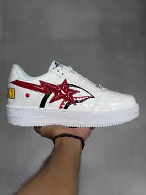 بیپ استا شارک سفید قرمز | Bape Sta Shark White Red
