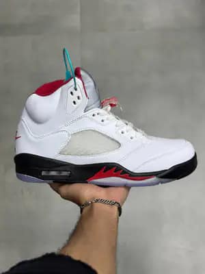 جردن 5 قرمز آتشی با زبانه نقره ای | Jordan 5 Fire Red Silver Tongue