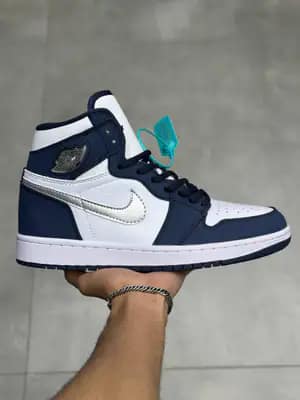 نایک جردن ۱ ساقدار سفید سرمه ای | Nike Jordan 1 High Midnight Navy